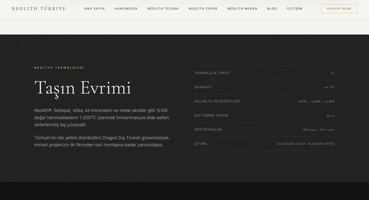 Neolith Turkey · Corporate Web Design - görsel 5