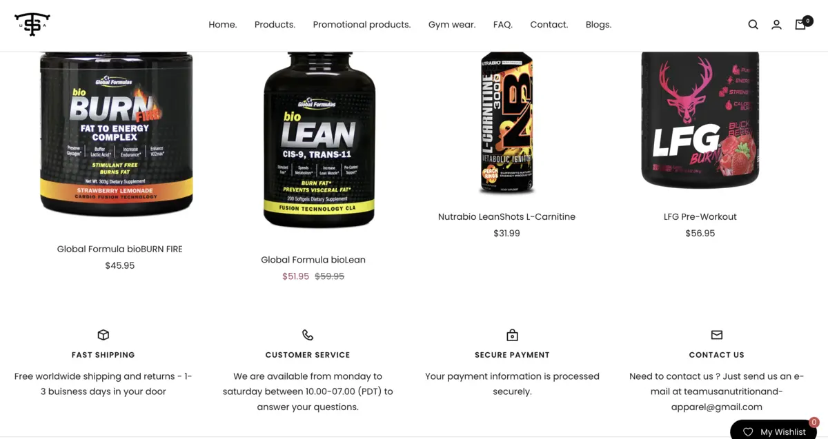 Team USA Nutrition · E-Ticaret Sitesi - görsel 3