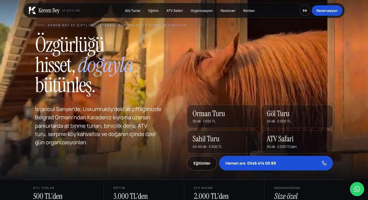 Kerem Bey Horse Farm · Bilingual Website