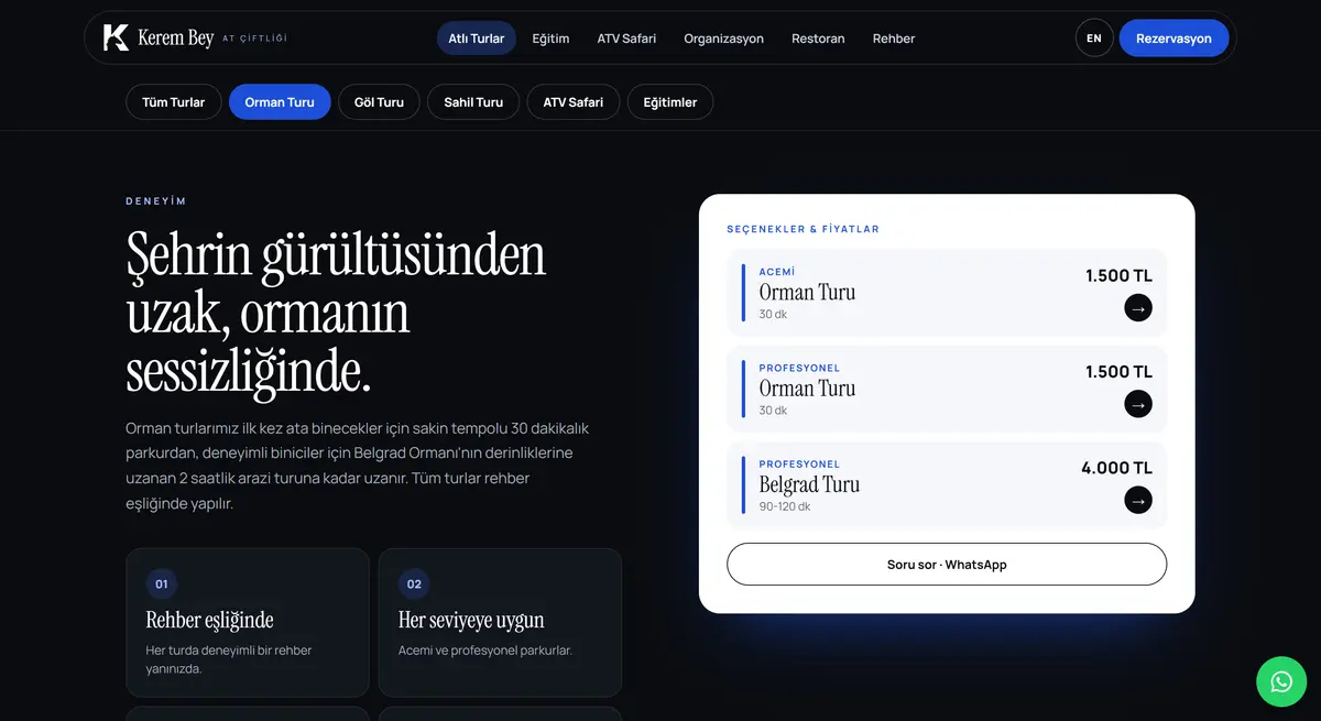 Kerem Bey Horse Farm · Bilingual Website - görsel 2