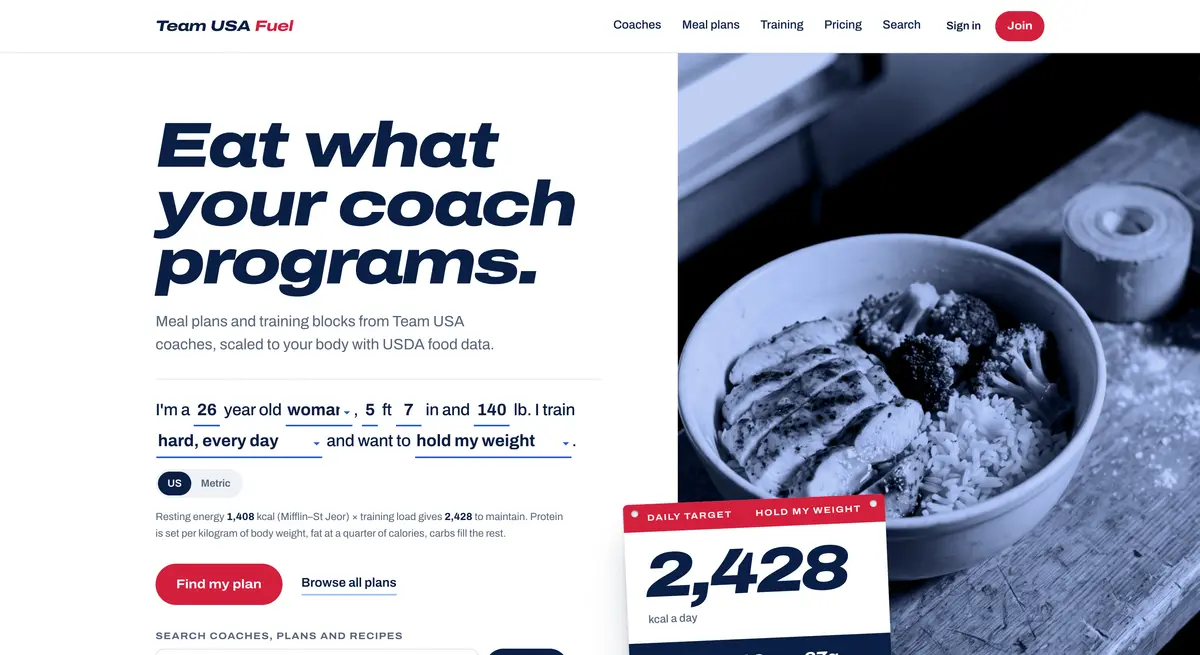 Team USA Fuel · Beslenme ve Antrenman Platformu