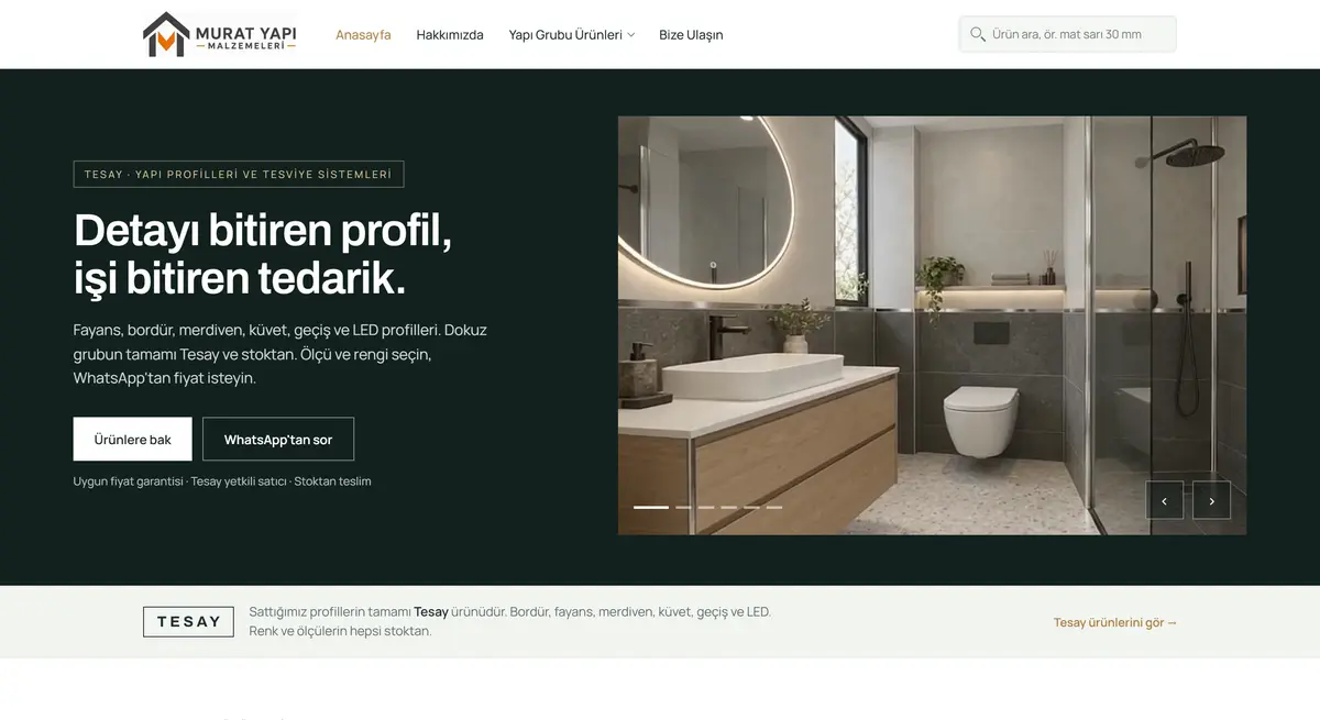 Murat Yapı Malzemeleri · Ürün Kataloğu Sitesi